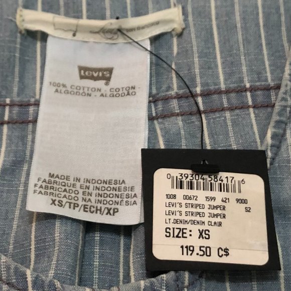 ✨HOST PICK✨ *BRAND NEW* Levi's Striped Button-Up Romper - Size XS - Picture 5 of 12